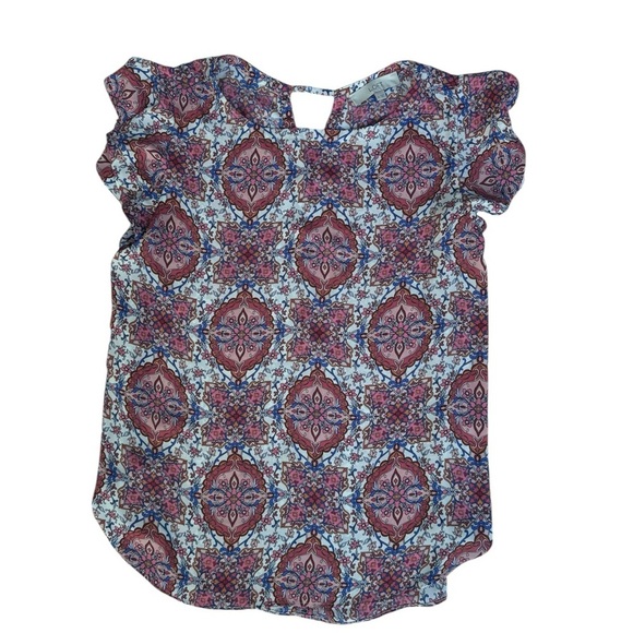 LOFT Tops - LOFT women’s  Multicolor Patterned Blouse size M